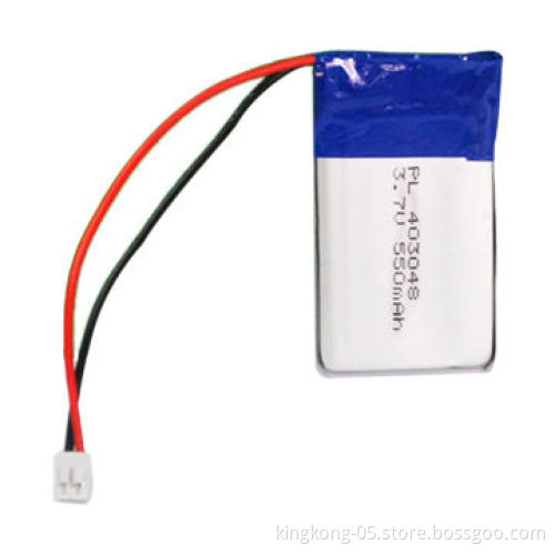 Polymer Rechargeable Lithium Battery, 4*30*48mm 550mAh